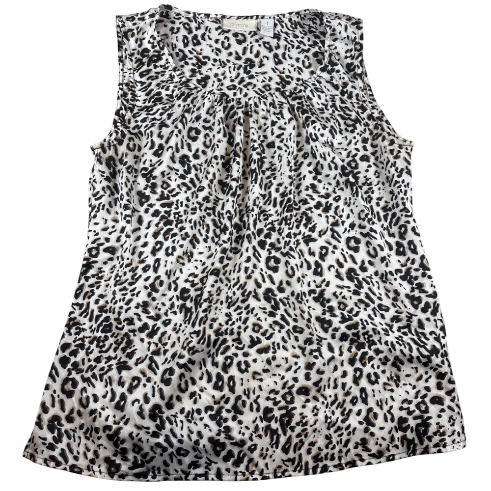 Chico's‎ Animal Print Sleeveless Top Blouse Women's Career Casual size 1